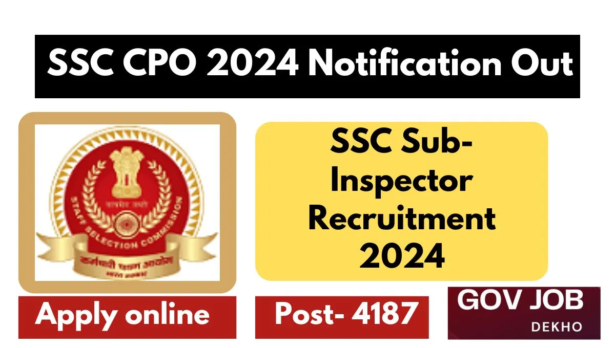 SSC Sub Inspector Recruitment 2024